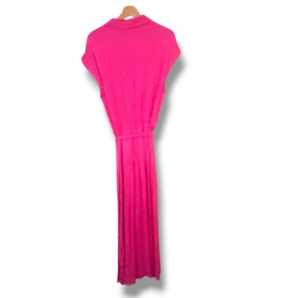 NWT On 34th Women's Tonal Pink Dot Jacquard Cap Sleeve Midi Shirtdress Macy's - Picture 7 of 9